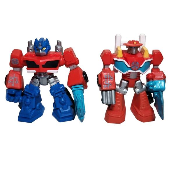Transformers Playskool Rescue Bots Optimus Prime and Heatwave 3.5" Figures Loose - Picture 1 of 6